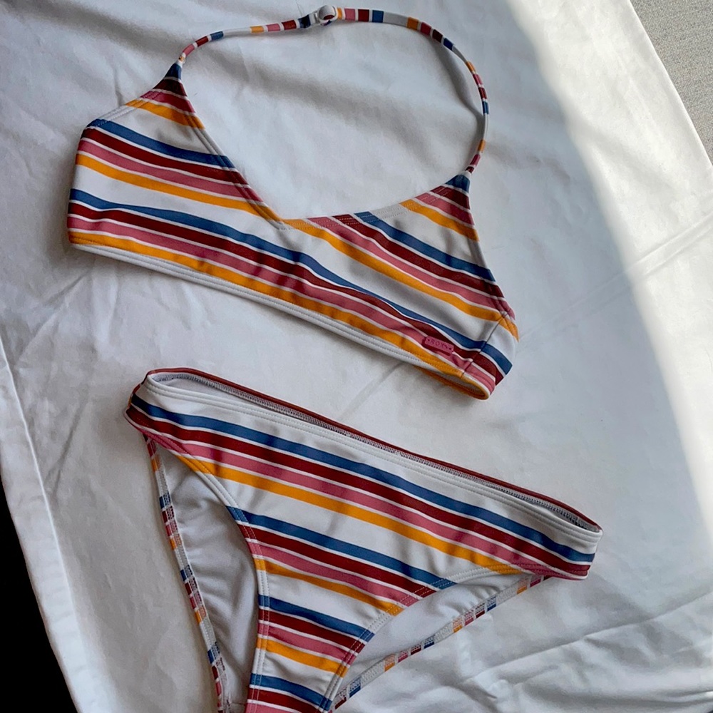 roxy girls striped bikini
